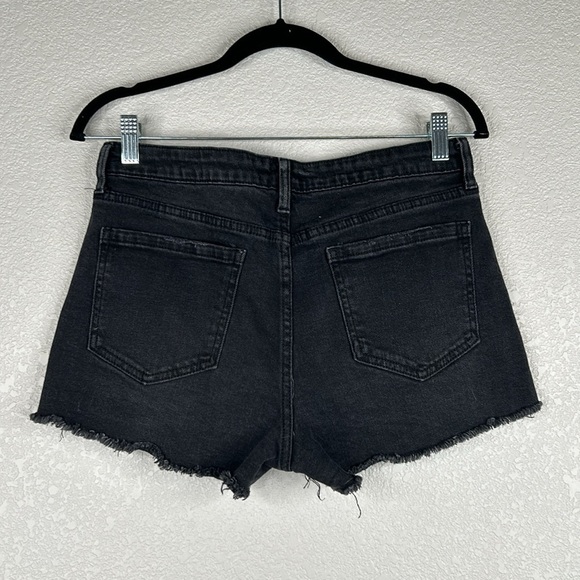 BP Black Cutoff Distressed Hem High Rise Jean Shorts Size 29 - Picture 3 of 5